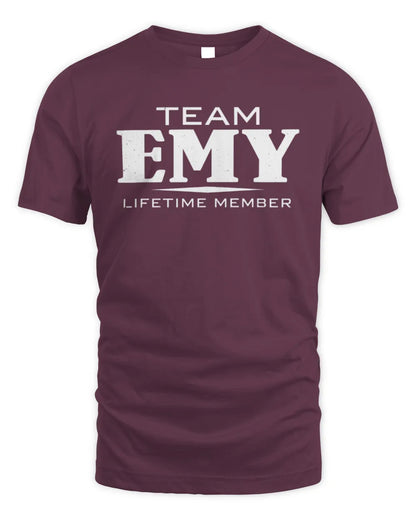 EMY BL62-K4-128 - Personalized “Team NAME Lifetime Member” - Unisex Standard T-Shirt - Maroon