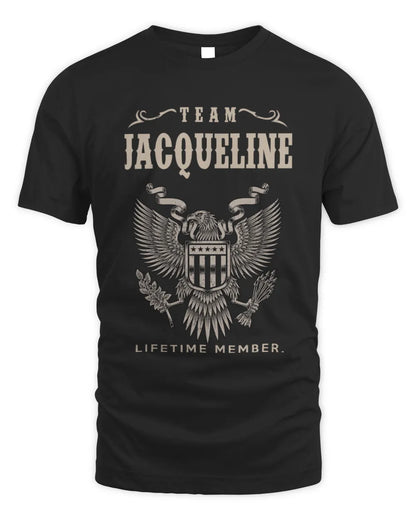 JACQUELINE TP06-K82 – Personalized Classic Style Apparel “Team NAME Lifetime Member” - Unisex Standard T-Shirt - Black