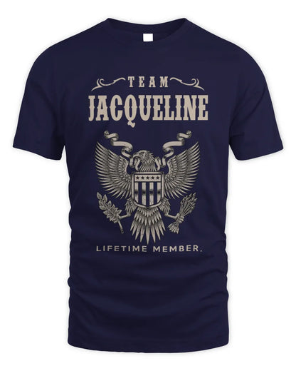 JACQUELINE TP06-K82 – Personalized Classic Style Apparel “Team NAME Lifetime Member” - Unisex Standard T-Shirt - Navy