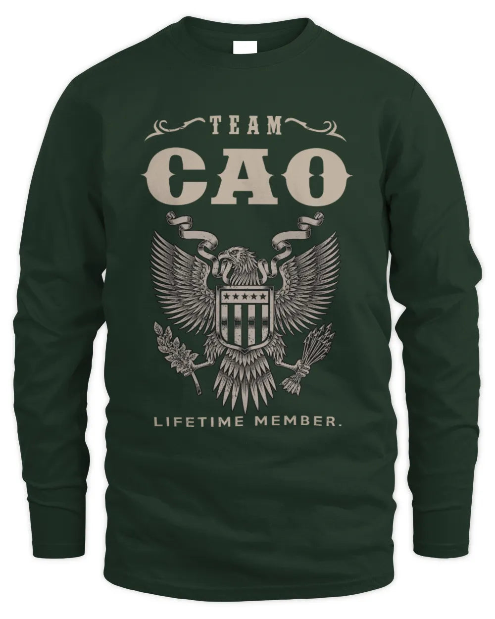 CAO TP06-K82 – Personalized Classic Style Apparel “Team NAME Lifetime Member” - Men's Long Sleeved T-Shirt - Forest Green
