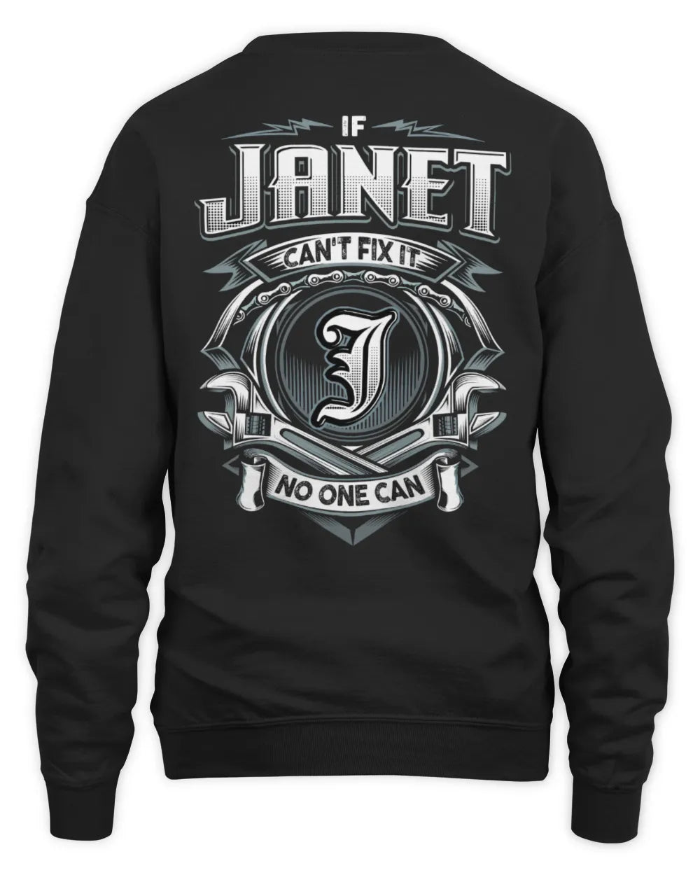 JANET AP81-K4-626 - Personalized Ahmed Quote Apparel “If Ahmed Can't Fix It, No One Can” - Unisex Sweatshirt - Black