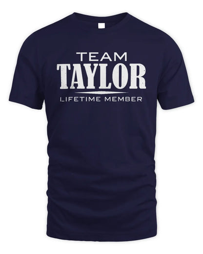 TAYLOR BL62-K4-128 - Personalized “Team NAME Lifetime Member” - Unisex Standard T-Shirt - Navy