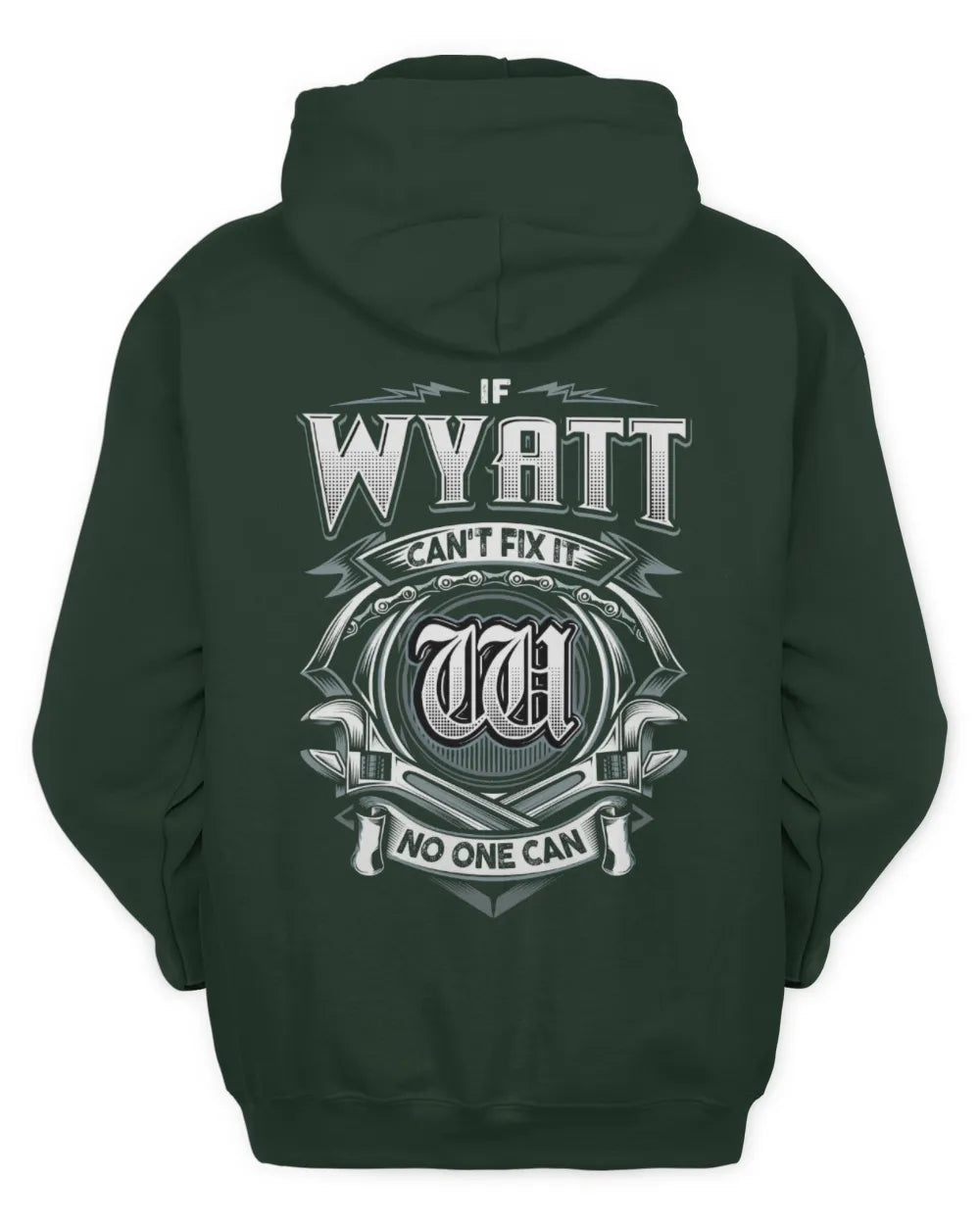 WYATT AP81-K4-626 - Personalized Ahmed Quote Apparel “If Ahmed Can't Fix It, No One Can” - Unisex Hoodie - Forest Green