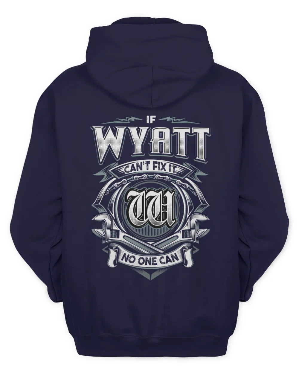 WYATT AP81-K4-626 - Personalized Ahmed Quote Apparel “If Ahmed Can't Fix It, No One Can” - Unisex Hoodie - Navy