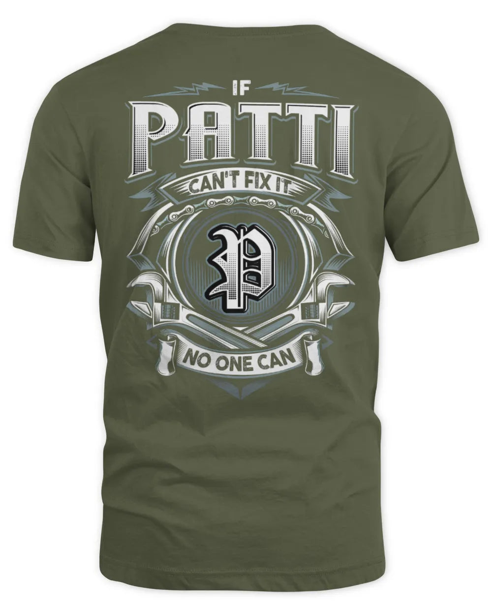 PATTI AP81-K4-626 - Personalized Ahmed Quote Apparel “If Ahmed Can't Fix It, No One Can” - Unisex Standard T-Shirt - Military Green
