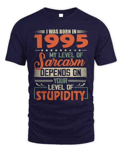 1995 HH89-K2 – Vintage Born to Be Sarcastic T-Shirt - Unisex Standard T-Shirt - Navy