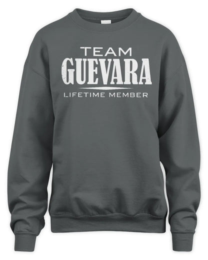GUEVARA BL62-K4-128 - Personalized “Team NAME Lifetime Member” - Unisex Sweatshirt - Charcoal