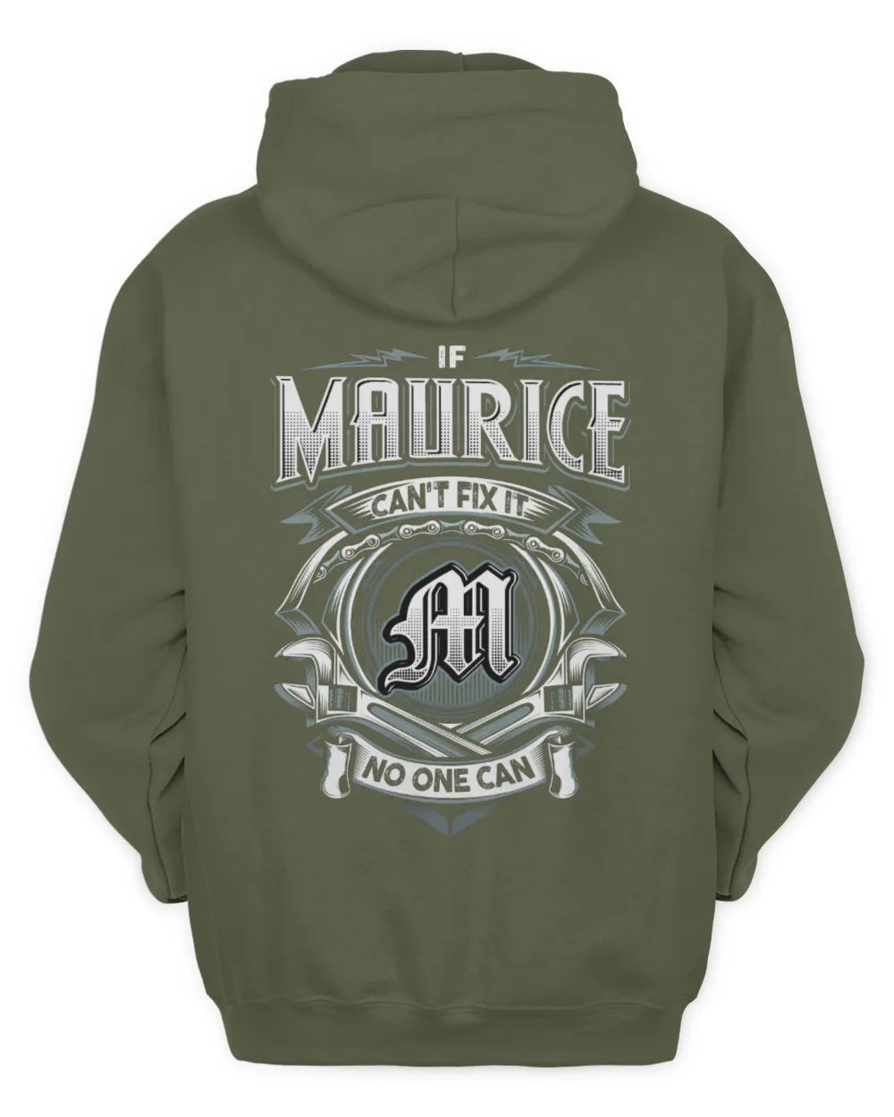 MAURICE AP81-K4-626 - Personalized Ahmed Quote Apparel “If Ahmed Can't Fix It, No One Can” - Unisex Hoodie - Military Green