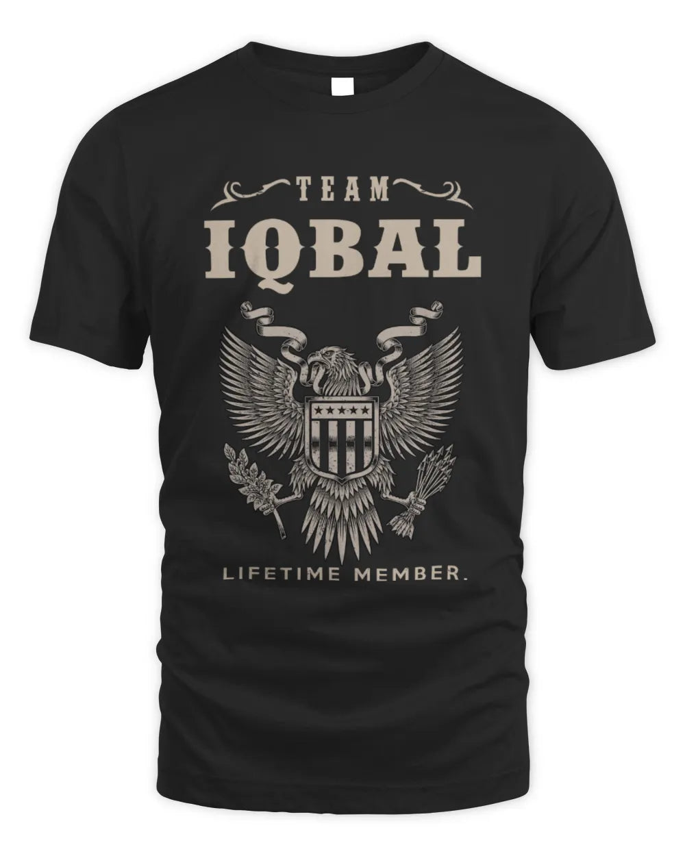 IQBAL TP06-K82 – Personalized Classic Style Apparel “Team NAME Lifetime Member” - Unisex Standard T-Shirt - Black