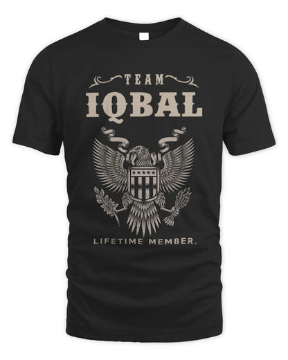 IQBAL TP06-K82 – Personalized Classic Style Apparel “Team NAME Lifetime Member” - Unisex Standard T-Shirt - Black