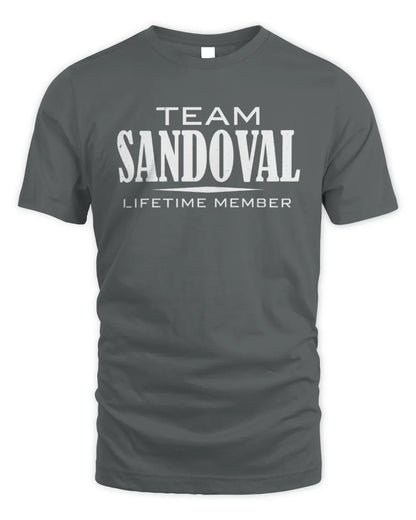 SANDOVAL BL62-K4-128 - Personalized “Team NAME Lifetime Member” - Unisex Standard T-Shirt - Charcoal