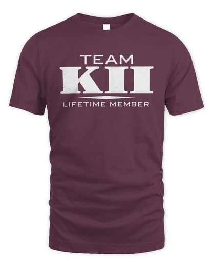 KII BL62-K4-128 - Personalized “Team NAME Lifetime Member” - Unisex Standard T-Shirt - Maroon