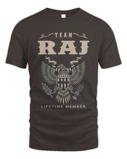 RAJ TP06-K82 – Personalized Classic Style Apparel “Team NAME Lifetime Member” - Unisex Standard T-Shirt - Dark Chocolate
