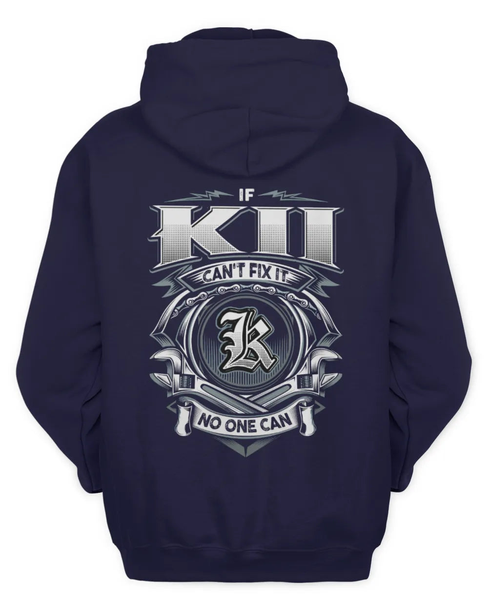 KII AP81-K4-626 - Personalized Ahmed Quote Apparel “If Ahmed Can't Fix It, No One Can” - Unisex Hoodie - Navy