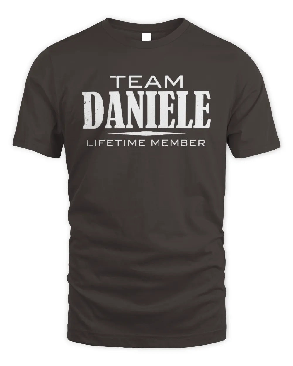 DANIELE BL62-K4-128 - Personalized “Team NAME Lifetime Member” - Unisex Standard T-Shirt - Dark Chocolate