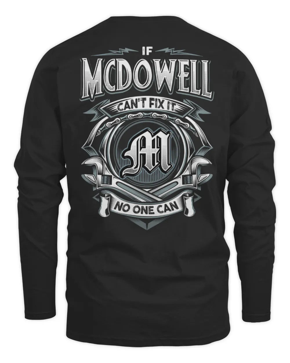 MCDOWELL AP81-K4-626 - Personalized Ahmed Quote Apparel “If Ahmed Can't Fix It, No One Can” - Men's Long Sleeved T-Shirt - Black