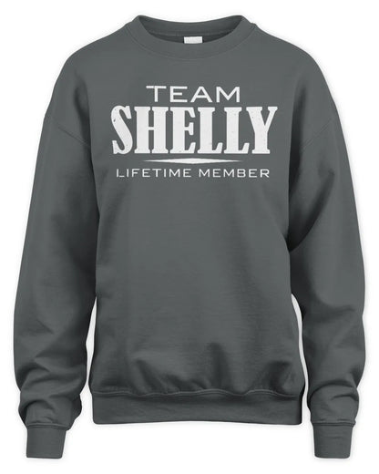 SHELLY BL62-K4-128 - Personalized “Team NAME Lifetime Member” - Unisex Sweatshirt - Charcoal