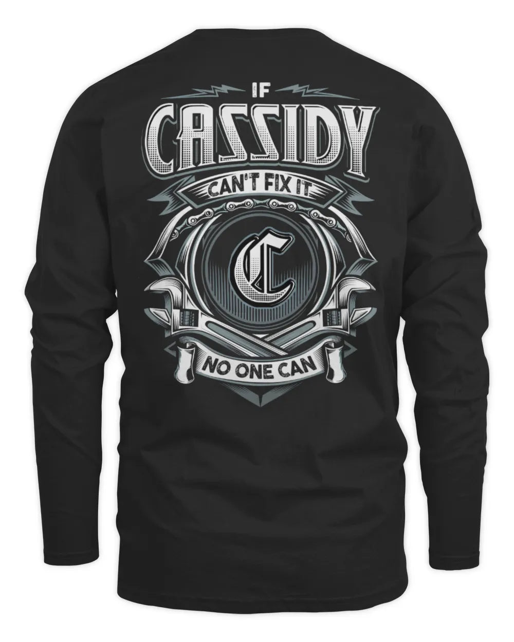 CASSIDY AP81-K4-626 - Personalized Ahmed Quote Apparel “If Ahmed Can't Fix It, No One Can” - Men's Long Sleeved T-Shirt - Black