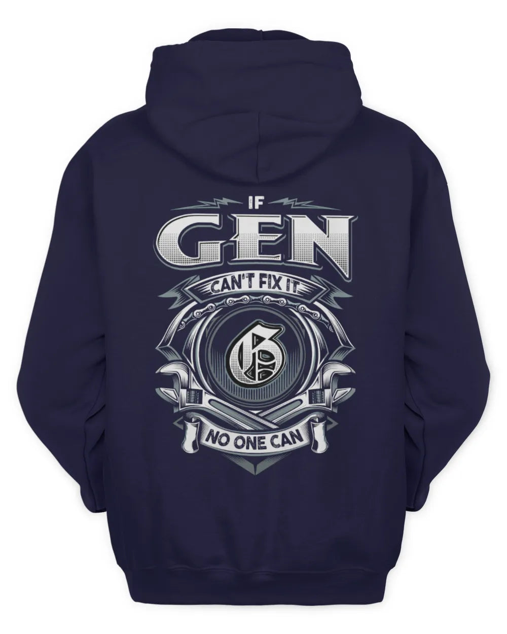 GEN AP81-K4-626 - Personalized Ahmed Quote Apparel “If Ahmed Can't Fix It, No One Can” - Unisex Hoodie - Navy