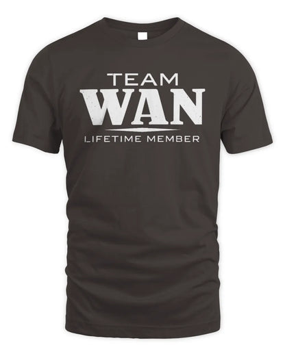 WAN BL62-K4-128 - Personalized “Team NAME Lifetime Member” - Unisex Standard T-Shirt - Dark Chocolate