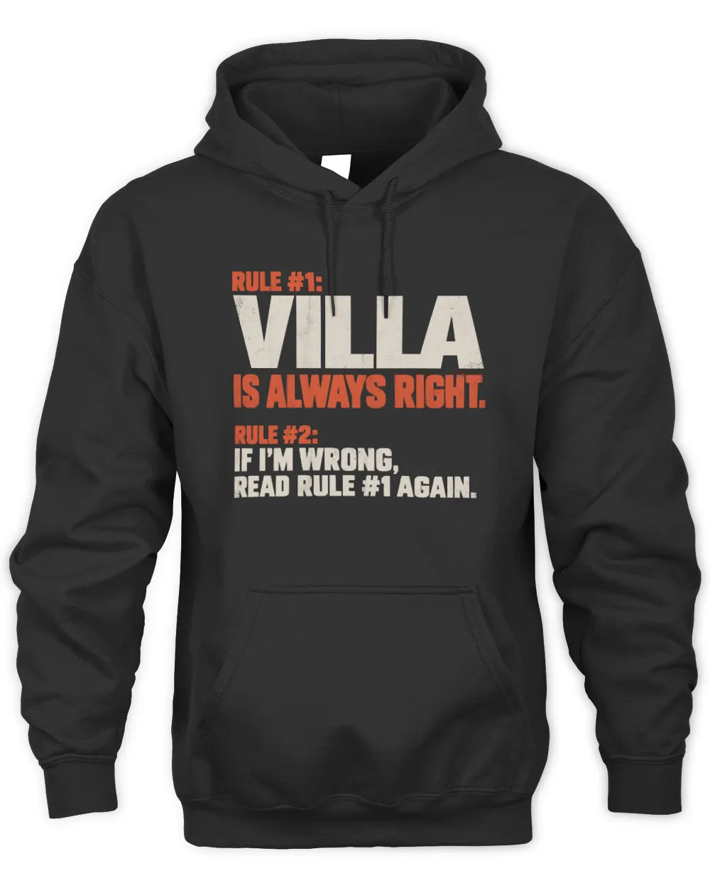 VILLA NP1-H006 - Always Right Personalized Name T-Shirt – Funny Custom Name Shirt - Unisex Hoodie - Black