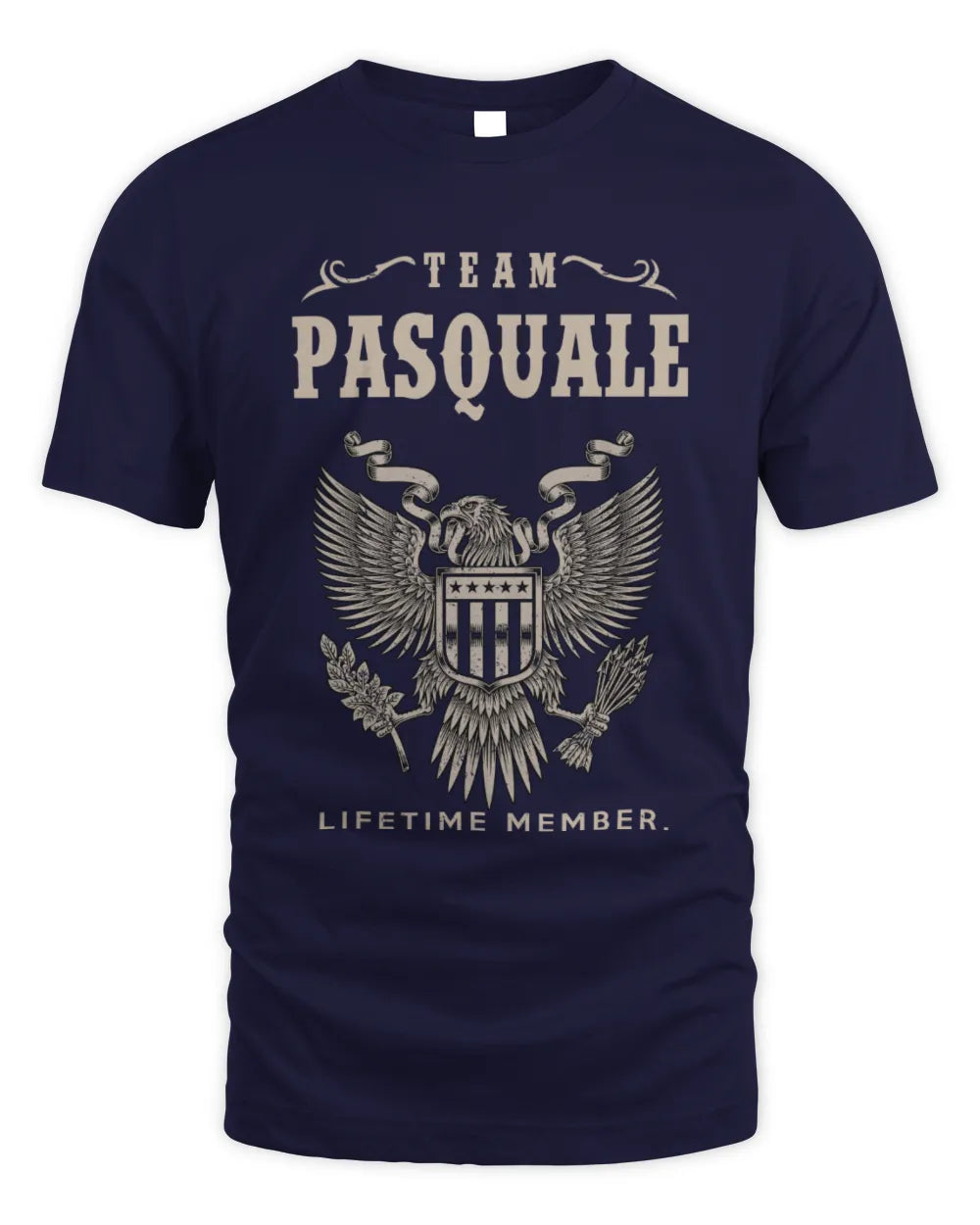 PASQUALE TP06-K82 – Personalized Classic Style Apparel “Team NAME Lifetime Member” - Unisex Standard T-Shirt - Navy