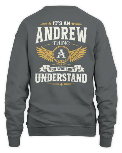 ANDREW KT06-M008 It’s a [NAME] Thing – You Wouldn’t Understand | Personalized Vintage T-Shirt - Unisex Sweatshirt - Charcoal