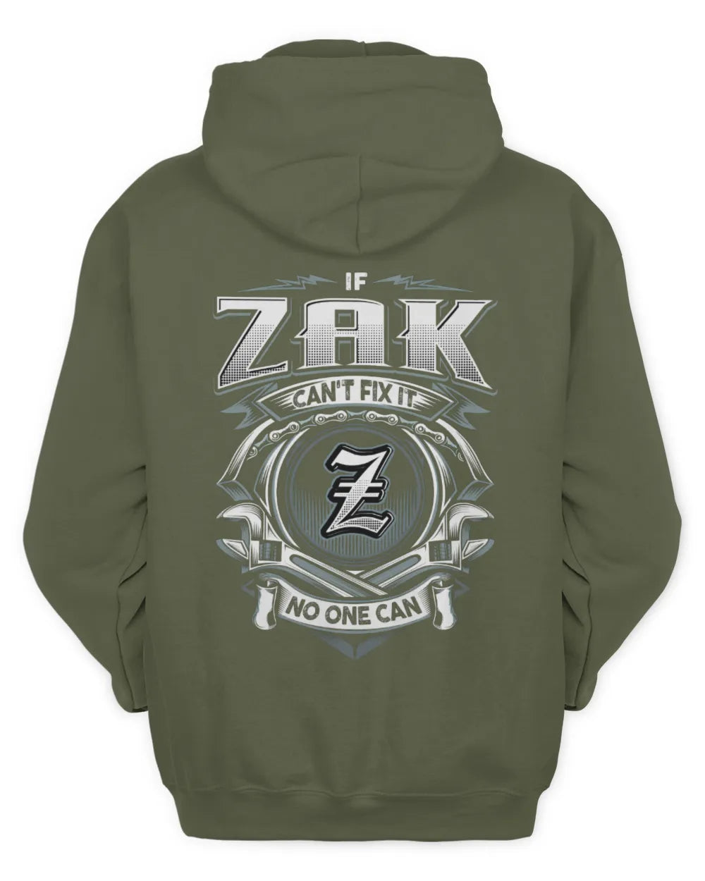 ZAK AP81-K4-626 - Personalized Ahmed Quote Apparel “If Ahmed Can't Fix It, No One Can” - Unisex Hoodie - Military Green