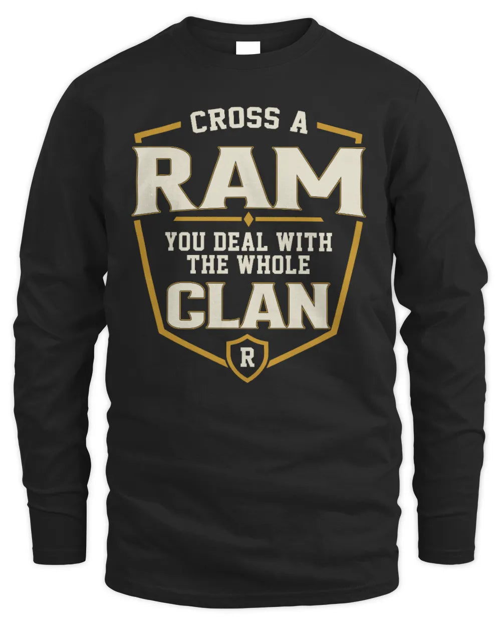 RAM NT1-K008 Cross A/An NAME, You Deal With the Whole Clan | Personalized Vintage T-Shirt - Men's Long Sleeved T-Shirt - Black