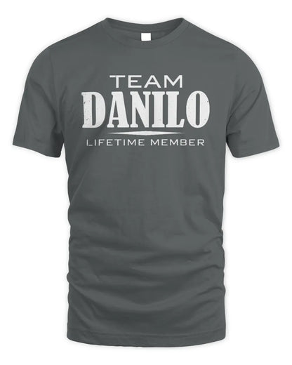 DANILO BL62-K4-128 - Personalized “Team AARON Lifetime Member” - Unisex Standard T-Shirt - Charcoal