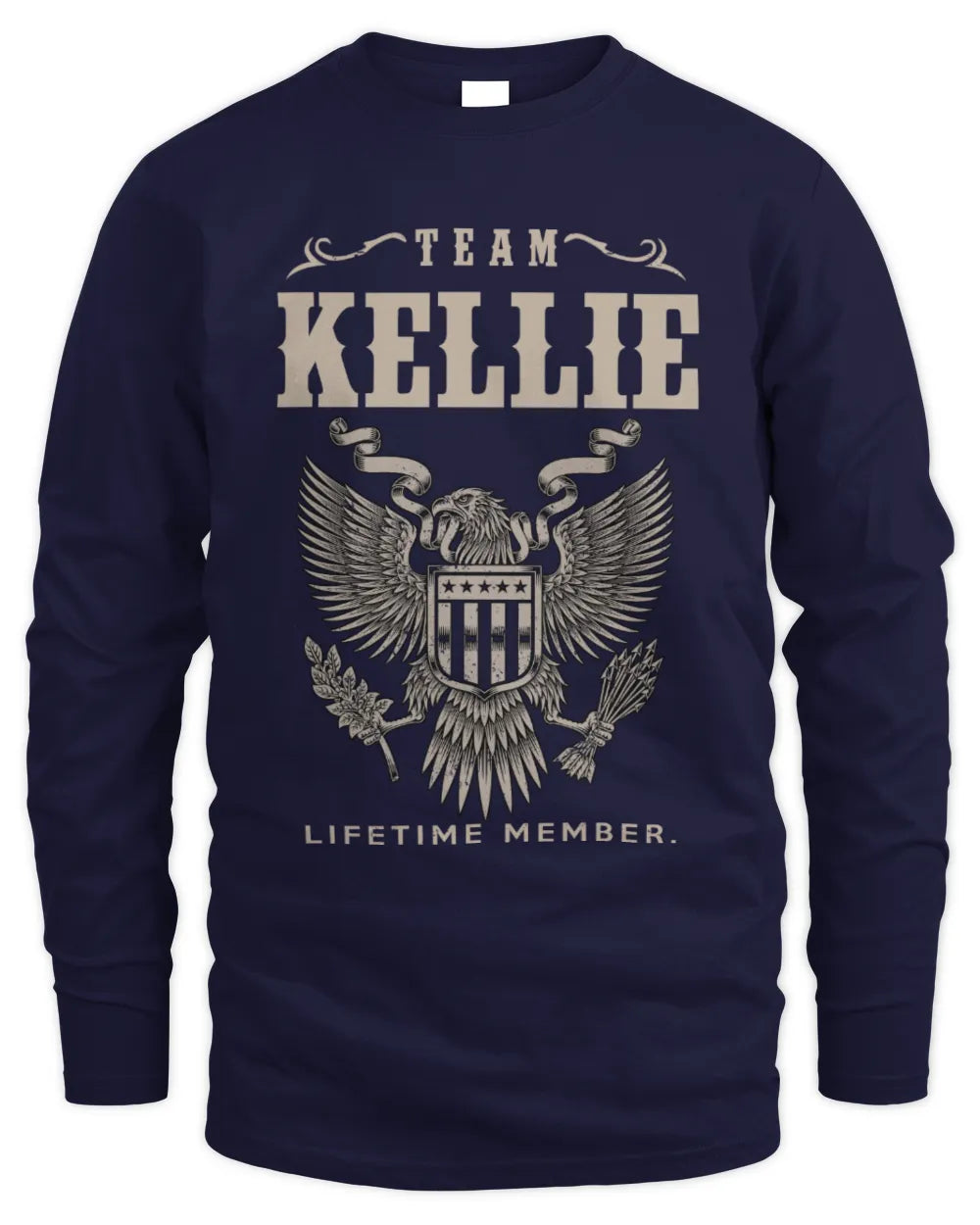 KELLIE TP06-K82 – Personalized Classic Style Apparel “Team NAME Lifetime Member” - Men's Long Sleeved T-Shirt - Navy