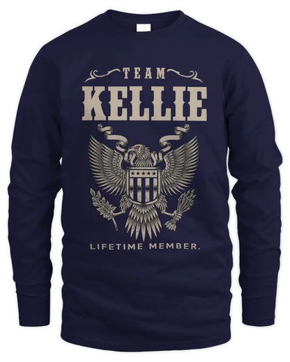 KELLIE TP06-K82 – Personalized Classic Style Apparel “Team NAME Lifetime Member” - Men's Long Sleeved T-Shirt - Navy