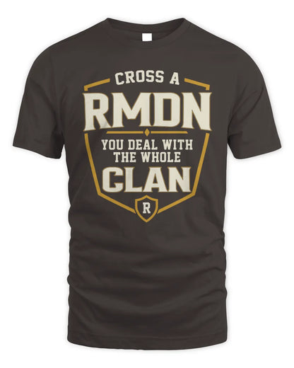 RMDN NT1-K008 Cross A/An NAME, You Deal With the Whole Clan | Personalized Vintage T-Shirt - Unisex Standard T-Shirt - Dark Chocolate