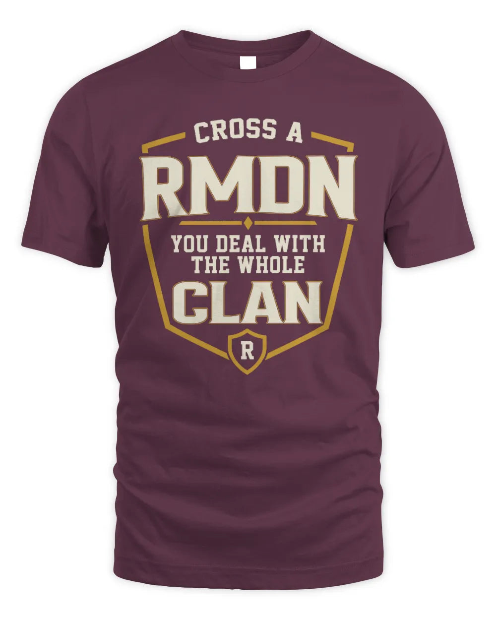 RMDN NT1-K008 Cross A/An NAME, You Deal With the Whole Clan | Personalized Vintage T-Shirt - Unisex Standard T-Shirt - Maroon