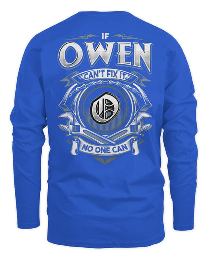 OWEN AP81-K4-626 - Personalized Ahmed Quote Apparel “If Ahmed Can't Fix It, No One Can” - Men's Long Sleeved T-Shirt - Royal