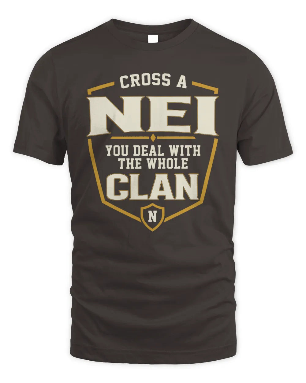 NEI NT1-K008 Cross A/An NAME, You Deal With the Whole Clan | Personalized Vintage T-Shirt - Unisex Standard T-Shirt - Dark Chocolate