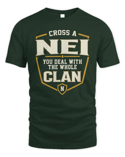 NEI NT1-K008 Cross A/An NAME, You Deal With the Whole Clan | Personalized Vintage T-Shirt - Unisex Standard T-Shirt - Forest Green