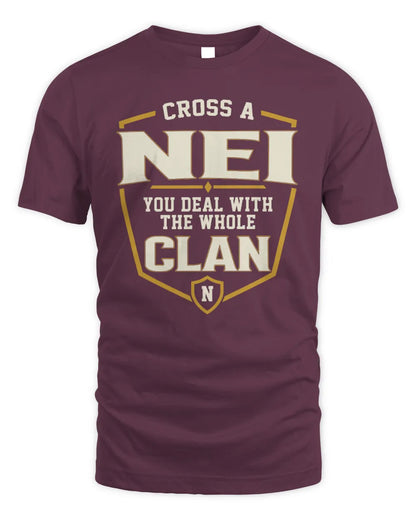 NEI NT1-K008 Cross A/An NAME, You Deal With the Whole Clan | Personalized Vintage T-Shirt - Unisex Standard T-Shirt - Maroon