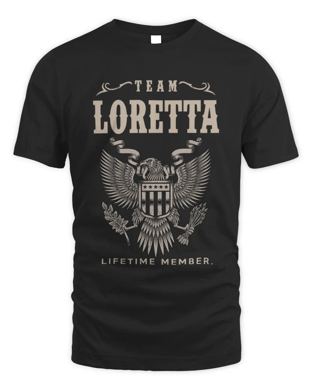 LORETTA TP06-K82 – Personalized Classic Style Apparel “Team NAME Lifetime Member” - Unisex Standard T-Shirt - Black