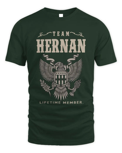HERNAN TP06-K82 – Personalized Classic Style Apparel “Team NAME Lifetime Member” - Unisex Standard T-Shirt - Forest Green