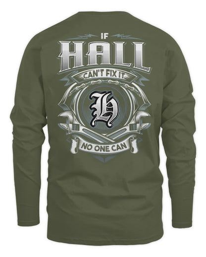HALL AP81-K4-626 - Personalized Ahmed Quote Apparel “If Ahmed Can't Fix It, No One Can” - Men's Long Sleeved T-Shirt - Military Green
