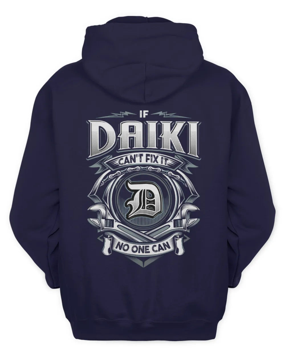 DAIKI AP81-K4-626 - Personalized Ahmed Quote Apparel “If Ahmed Can't Fix It, No One Can” - Unisex Hoodie - Navy