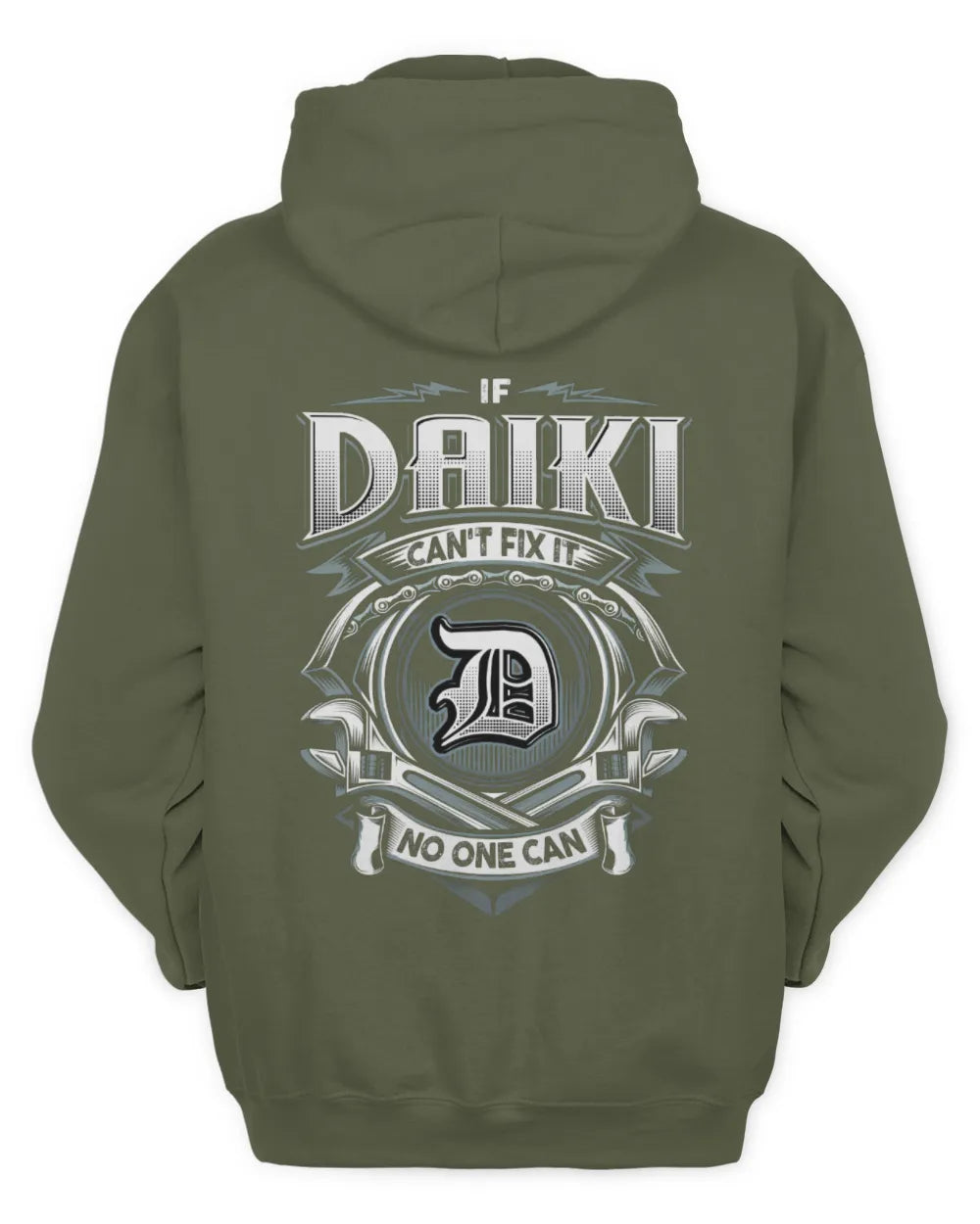 DAIKI AP81-K4-626 - Personalized Ahmed Quote Apparel “If Ahmed Can't Fix It, No One Can” - Unisex Hoodie - Military Green