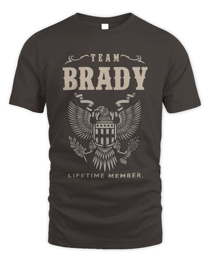 BRADY TP06-K82 – Personalized Classic Style Apparel “Team NAME Lifetime Member” - Unisex Standard T-Shirt - Dark Chocolate