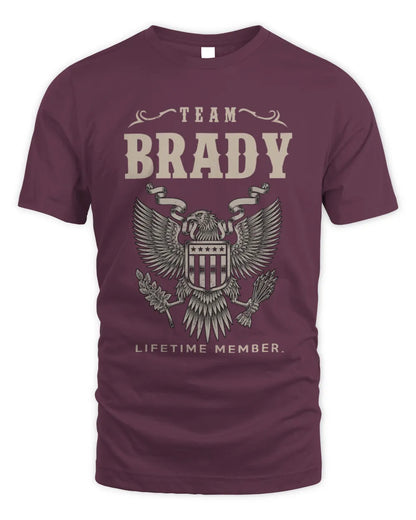 BRADY TP06-K82 – Personalized Classic Style Apparel “Team NAME Lifetime Member” - Unisex Standard T-Shirt - Maroon