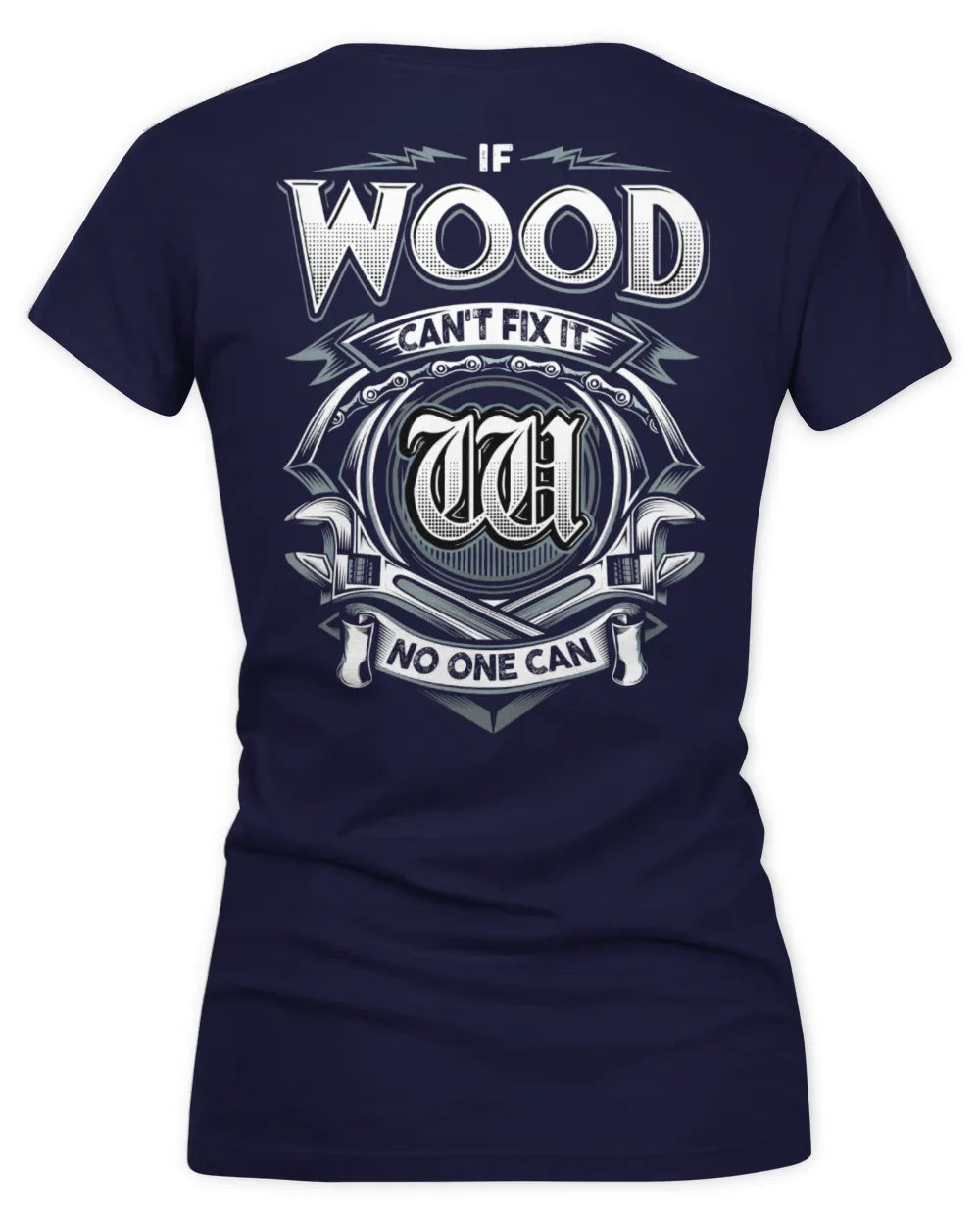 WOOD AP81-K4-626 - Personalized Ahmed Quote Apparel “If Ahmed Can't Fix It, No One Can” - Women's V-Neck T-Shirt - Navy