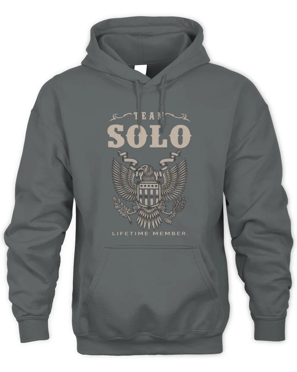 SOLO TP06-K82 – Personalized Classic Style Apparel “Team NAME Lifetime Member” - Unisex Hoodie - Charcoal