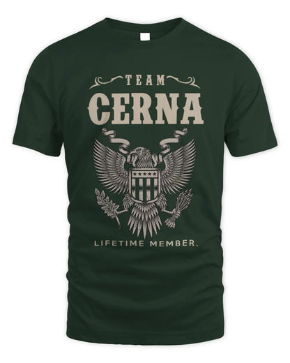 CERNA TP06-K82 – Personalized Classic Style Apparel “Team NAME Lifetime Member” - Unisex Standard T-Shirt - Forest Green