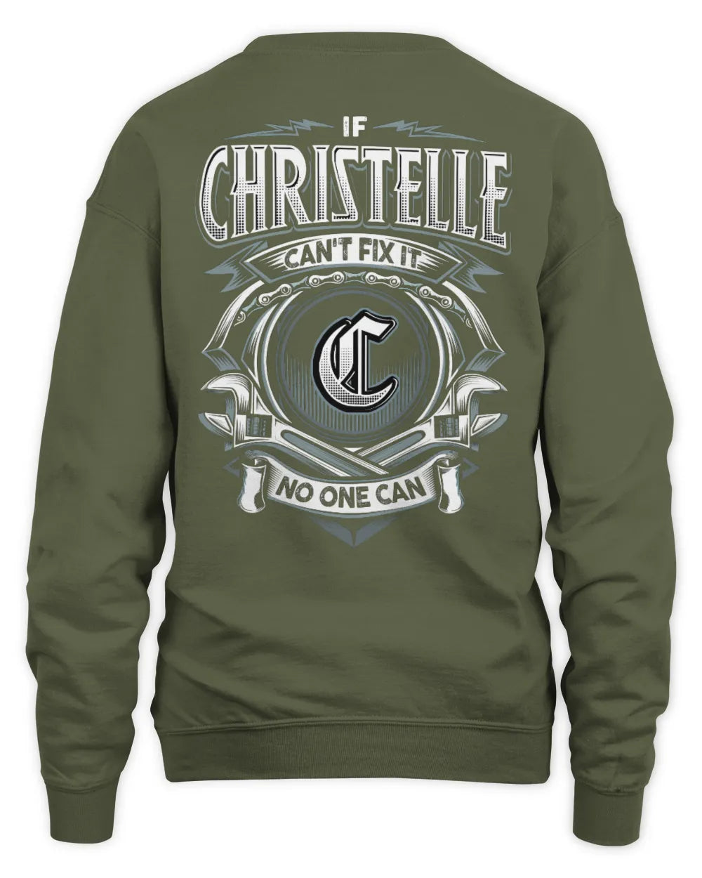 CHRISTELLE AP81-K4-626 - Personalized Ahmed Quote Apparel “If Ahmed Can't Fix It, No One Can” - Unisex Sweatshirt - Military Green