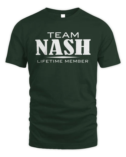 NASH BL62-K4-128 - Personalized “Team NAME Lifetime Member” - Unisex Standard T-Shirt - Forest Green